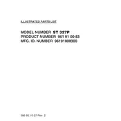 Husqvarna ST 327P Snow Thrower manual cover