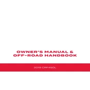 Honda CRF450L 2019 Motorcycle manual cover