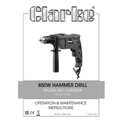 Clarke 6479502 CHD850B 850W Hammer Drill manual cover