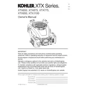 Kohler XTX650 Engine manual cover