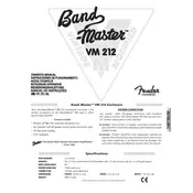 Fender Bandmaster VM 212 Speaker Enclosure 2221200000 Speaker manual cover