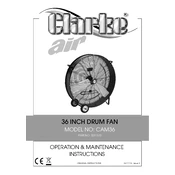 Clarke 3231570 CAM36 36 Inch Drum Fan manual cover