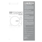 Reloop RP-7000 MK2 Silver Turntable manual cover