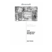 Brandt BA673NXEA Refrigerator manual cover