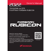 Honda TRX520FM6 4X4 EPS FourTrax Foreman Rubicon 2022 ATV manual cover