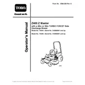 Toro Z Master Turbo Force Z400 74445 Mower manual cover