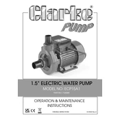 Clarke 7120400 ECP15A1 1.5 Inch Electric Water Pump manual cover