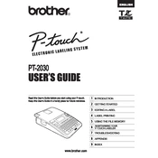 Brother P-touch PT-2030 manual cover