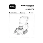 Toro 53080 Vacuum manual cover