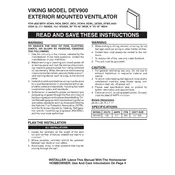 Viking DEV900 Ventilator manual cover