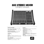 Peavey 800 Stereo Mixer Mixer manual cover