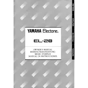 Yamaha Electone EL-28 Keyboard manual cover