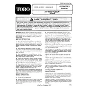 Toro Recycler 21-inch 20321 Mower manual cover