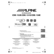 Alpine CDE-151E manual cover