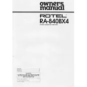 Rotel RA-840BX4 Amplifier manual cover