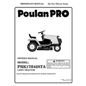 Poulan Pro PRK17H42STA Tractor manual cover