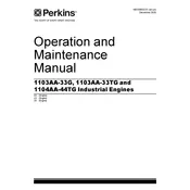 Perkins 1103AA-33G Engine manual cover