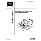 Toro TimeCutter HD ZX4800 75201 Mower manual cover