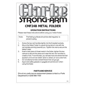 Clarke 7630067 CMF24B Metal Folder manual cover