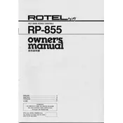 Rotel RP-855 Turntable manual cover