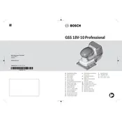 Bosch GSS 18V-10 Sander manual cover