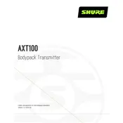 Shure AXT100 Transmitter manual cover