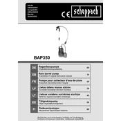 Scheppach BAP350 5909405901 Pump manual cover