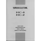 Yamaha Electone HC-4 Keyboard manual cover