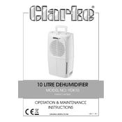 Clarke 6470686 YDK10 10 Litre Dehumidifier manual cover