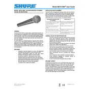 Shure BETA58A Microphone manual cover