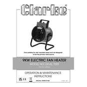 Clarke 6925454 Devil 7009 9KW Electric Fan Heater manual cover