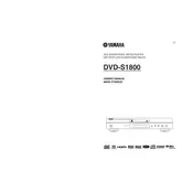 Yamaha DVD-S1800 Disc Player manual cover