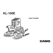 Casio KL-100E Label Printer manual cover