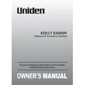 Uniden XDECT 8305WP Handset manual cover