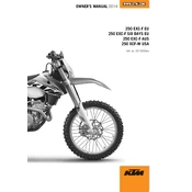 KTM EXC-F 250 AUS 2014 Motorcycle manual cover