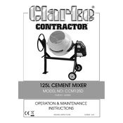 Clarke 3400841 CCM125D 125L Cement Mixer manual cover