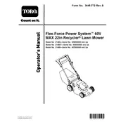 Toro Recycler FlexForce 22-inch 21468 Mower manual cover