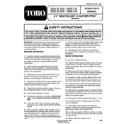 Toro Recycler II Super Pro 21-inch 20437 Mower manual cover