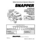 Snapper Series D ELT125G33DB Tractor manual cover