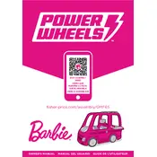 Power Wheels Mattel Barbie Dream Camper GMF65 Toy manual cover