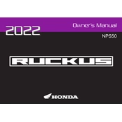 Honda NPS50 Ruckus 2022 Scooter manual cover