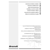 Brandt DA35AWKK Refrigerator manual cover