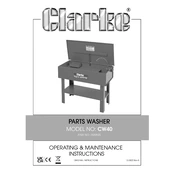 Clarke 7630920 CW40 Parts Washer manual cover