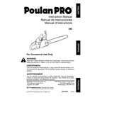 Poulan Pro 262 Chainsaw manual cover