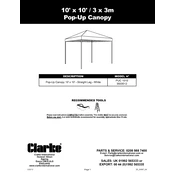 Clarke 3503512 PUC1010 Pop-Up Canopy manual cover