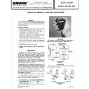 Shure 404B Microphone manual cover