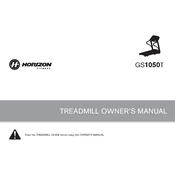 Horizon Fitness G3 Abdominal GS1050T Treadmill manual cover