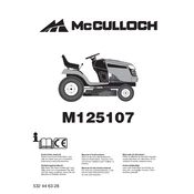 McCulloch M125107 manual cover