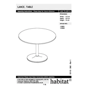 Habitat Lance LANC-TA-AW14-A 5058899 Table manual cover