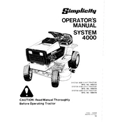 Simplicity System 4000 Tractor manual cover